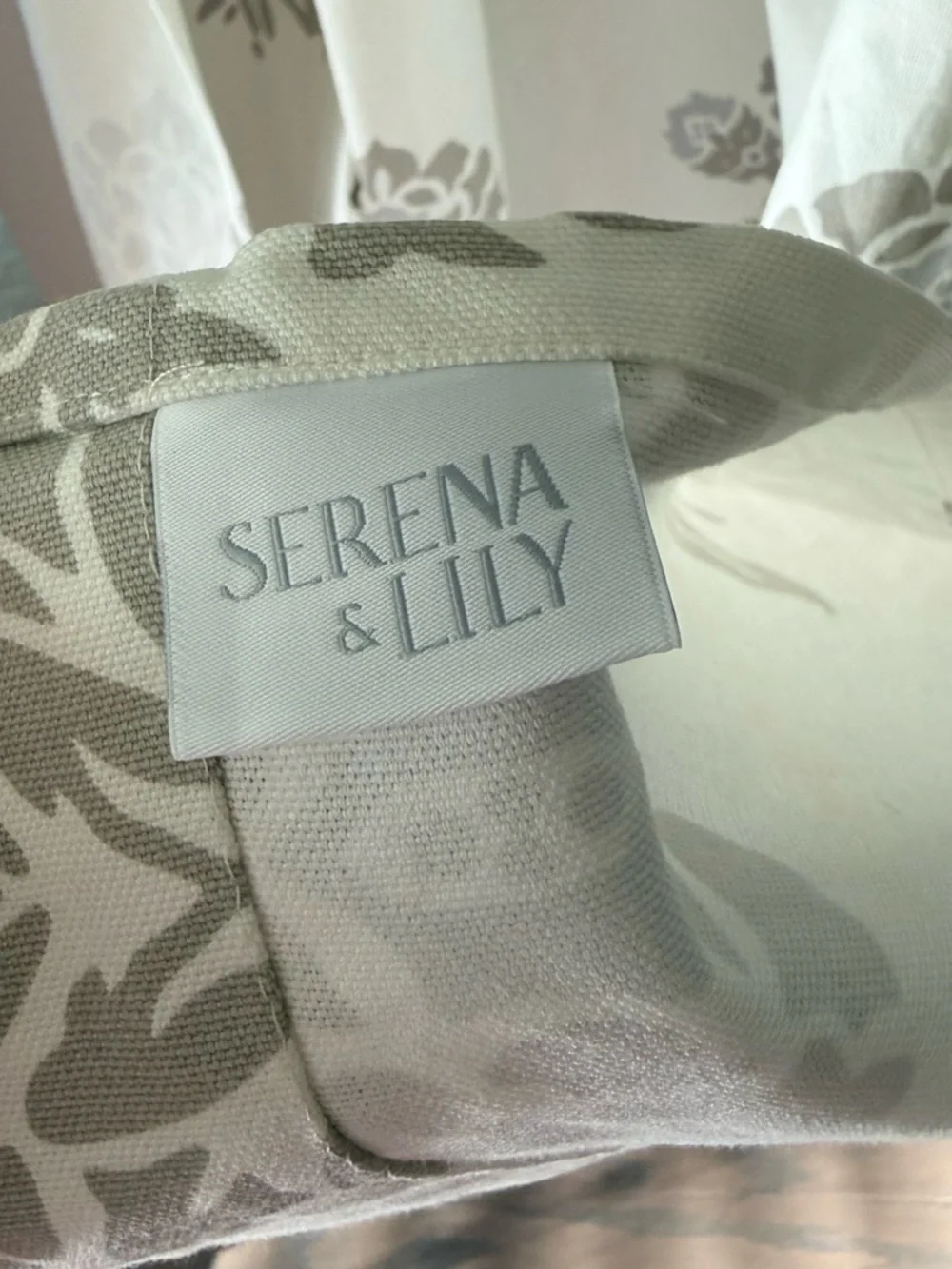 SERENA & LILY 100% Cotton Block Print Shower Curtain 72”x72” Portugal